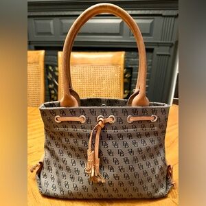 Dooney & Bourke Monogram Canvas Drawstring Bucket Bag